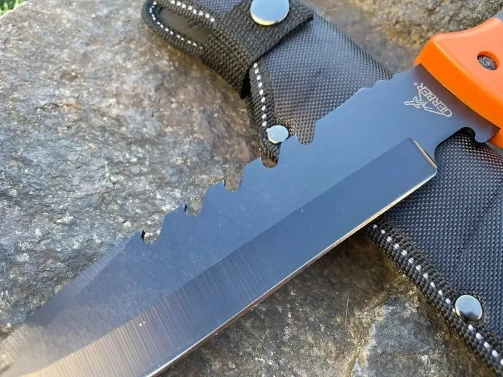 Нож охотника склобой туриста походный крепкий надежный Gerber с чехлом на поясок крепления с держателем Одесса - изображение 3