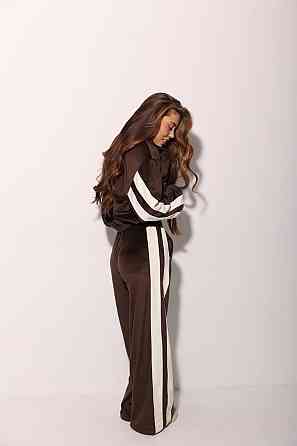 Жіночий велюровий прогулянковий костюм з контрастними вставками Одеса