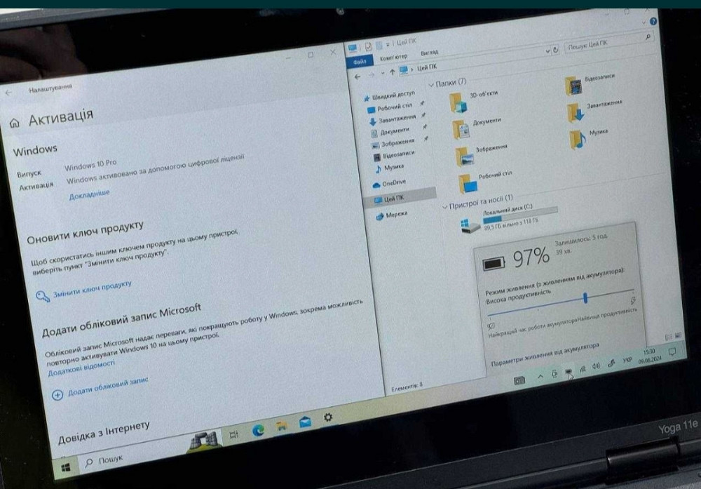 Сенсорний Lenovo Yoga 6Gen 8Gb+128Gb NVME Win10 core m3 Киев - изображение 4