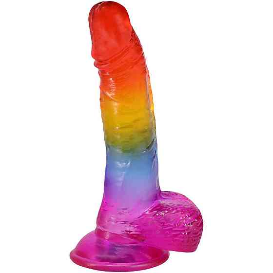 Фалоімітатор Doc Johnson Crystal Jellies - Realistic cock with balls 8.5 Inch - Rainbow Sex Aura Київ