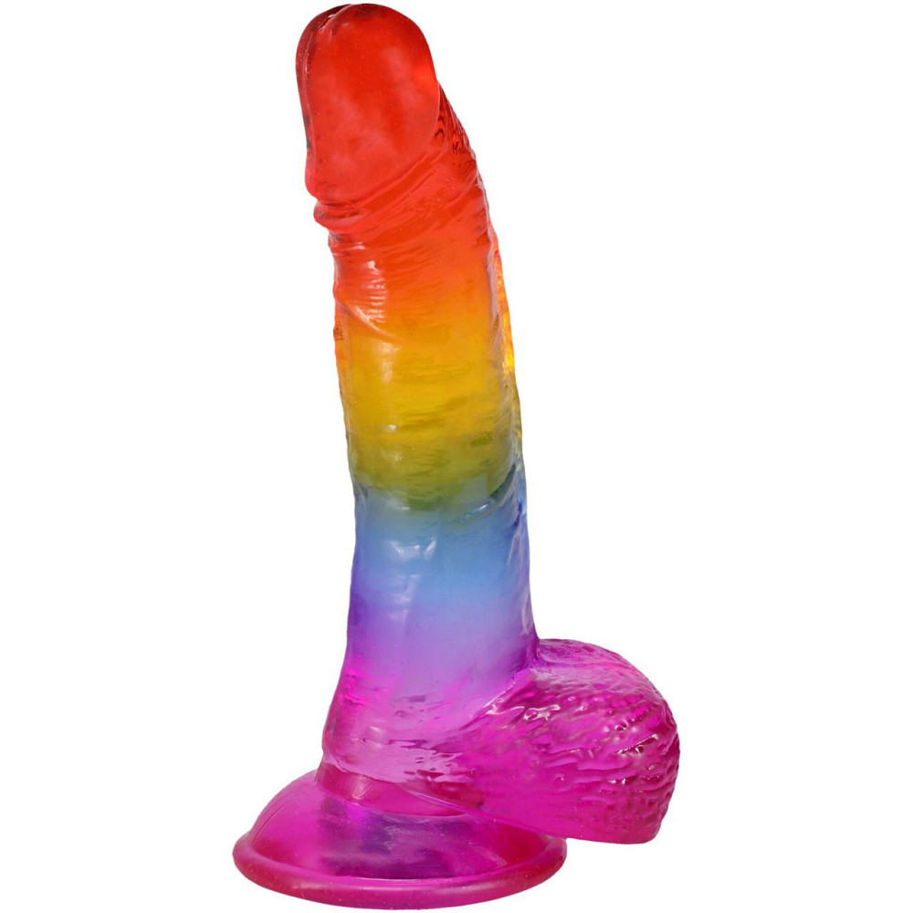 Фалоімітатор Doc Johnson Crystal Jellies - Realistic cock with balls 8.5 Inch - Rainbow Sex Aura Київ - фото 2