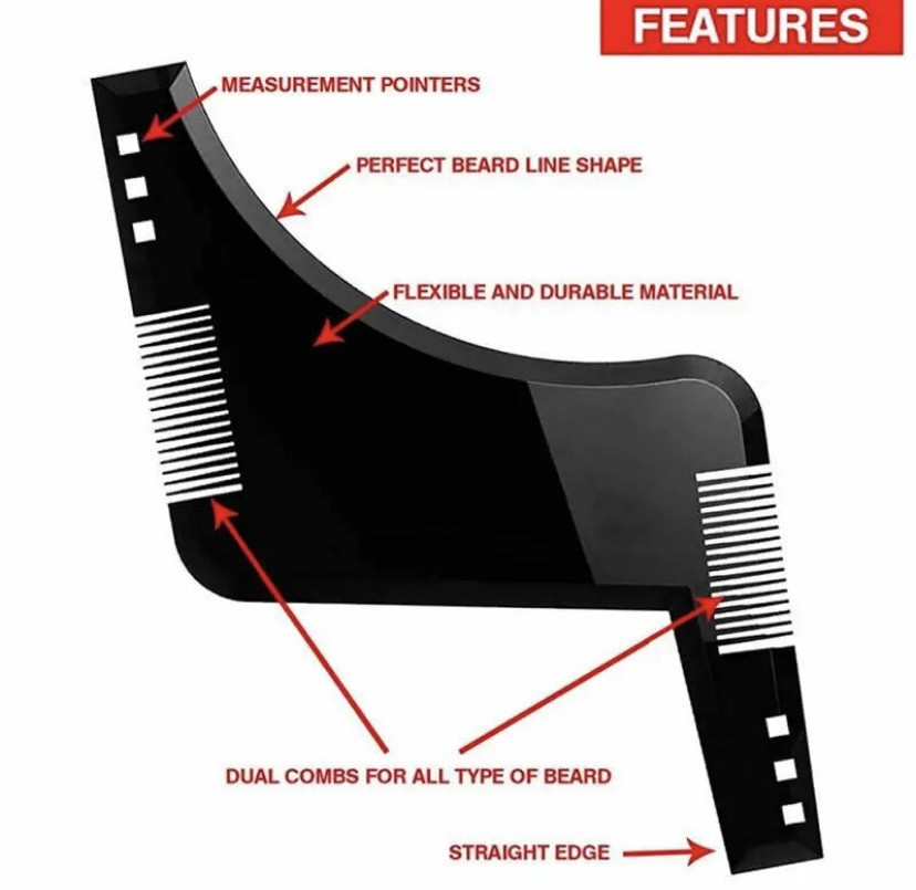 Шаблон для бороды, трафарет для бороды и усов, стайлер, триммер для бороды, белый Киев - изображение 6