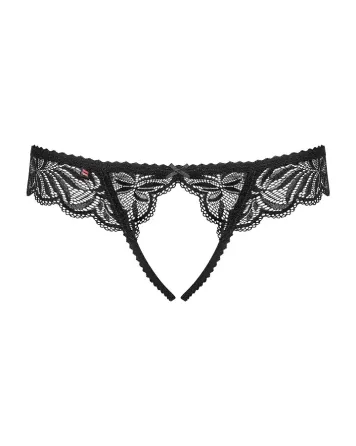 Мереживні танга з доступом Obsessive Contica crothchles thong L/XL, чорні Львов