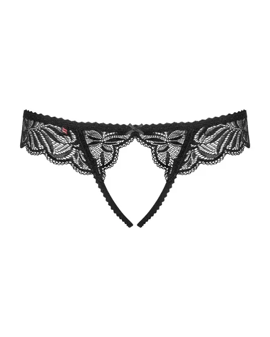 Мереживні танга з доступом Obsessive Contica crothchles thong L/XL, чорні Львів - фото 5