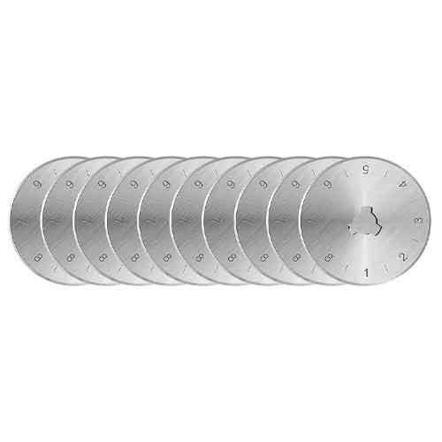 Набір із 10 змінних лез для роликового ножа діаметром 28 мм, 10 шт. у пластиковому футлярі Київ