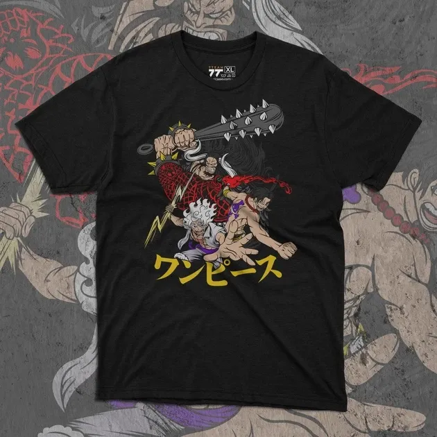 Футболка чоловіча з  принтом Ван Пис Луффі І Кайдо Розмір 48 Anime0135 Дніпро - фото 1