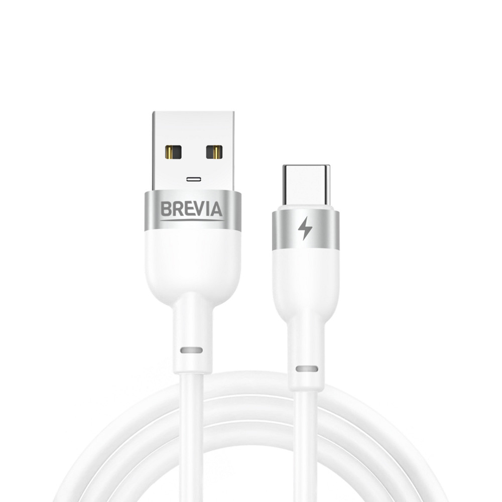 Кабель Brevia USB to Type-C 2,4A 1,2м, білий ZIP (52120WUCZ1) Львів - фото 1