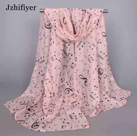 Шарф с нотами женский 144 на 50 см розово-черный Киев