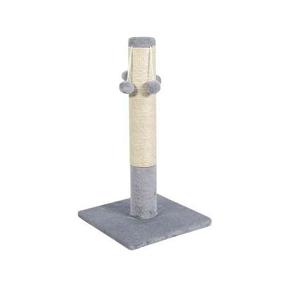 Кігтеточка Природа ДО4 для котів стовпчик з чотирма бубонами сірий 36х36х67 см Київ