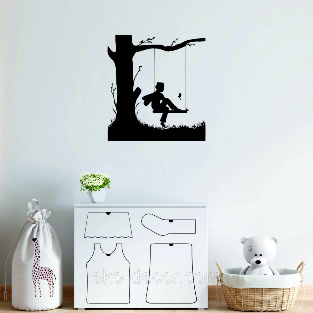 Декоративное настенное Панно «Мальчик на качеле» Декор на стену 70*64 см, Черный Киев - изображение 9