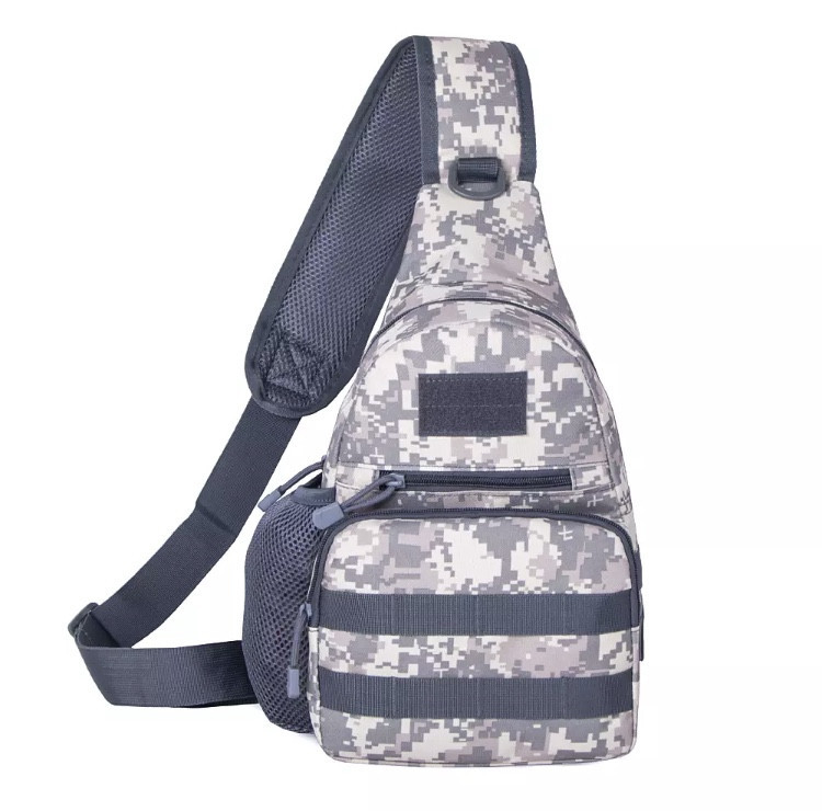 Мужская сумка тактическая через плечо цвет Пиксель - размер 35*20*12см 3 кармана спереди и 1 кармашек боковой Киев - изображение 2