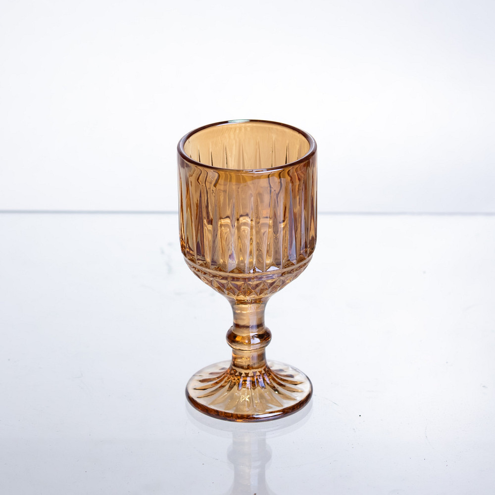 Набір чарок для напоїв 6 штук 50 мл із товстого скла ребристі бурштиновий HP-19-250 Коломыя - изображение 3