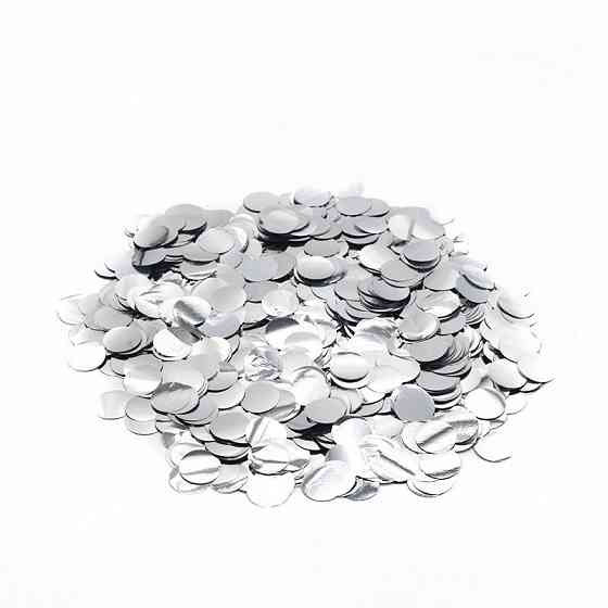 Конфетти круглые из фольги 10 г 15 мм серебристый Киев