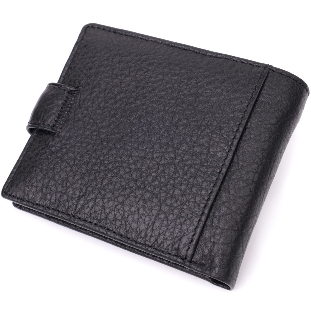 Мужской бумажник удобного размера из натуральной кожи ST Leather 22471 Черный Киев - изображение 6