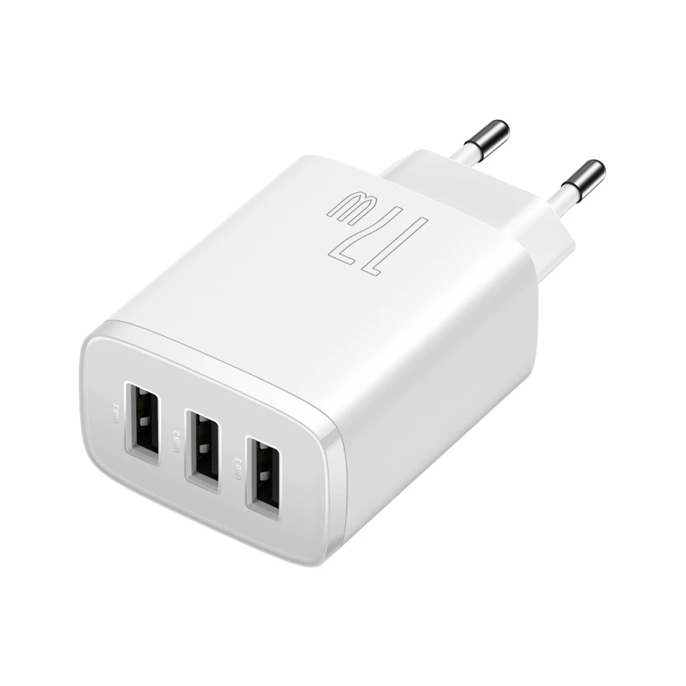 Сетевое зарядное устройство Baseus Compact Charger 3U 17W EU, цвет белый CCXJ020102 Одесса - изображение 3