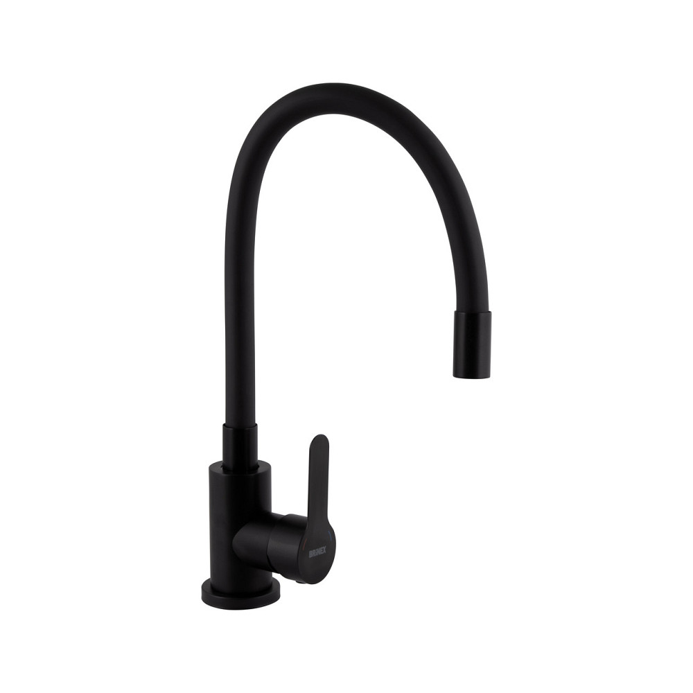 Смеситель для кухни Brinex Pure 015F3 с гибким изливом   Black Matt BRIPUR015F3BLM Киев - изображение 1