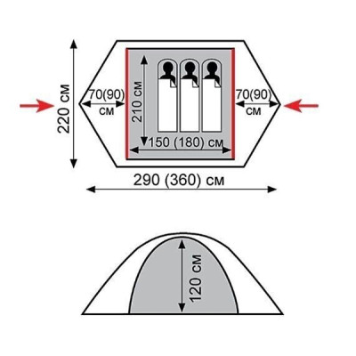 Намет Tramp Peak 3 v2 Green (UTRT-026-green) Вінниця - фото 7