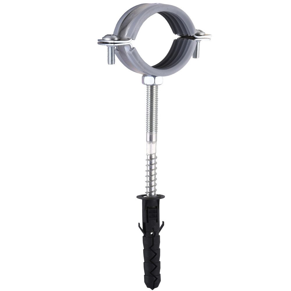 Хомут в сборе CR 1 1/4″ (42-47мм) с винтом-шурупом 8*80 и дюбелем в уп., серый (000007348) Киев - изображение 4