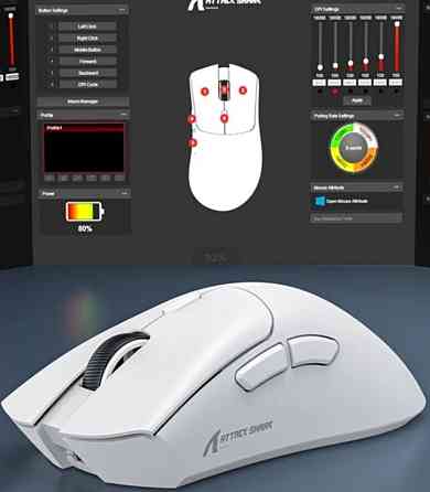 Ведмедик бездротовий ігровий: Attack Shark R1 1000Hz. 18000DPI RAW33. Київ