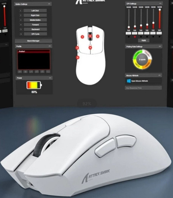Мишка безпроводная игровая: Attack Shark R1 1000Hz. 18000DPI RAW33. Киев - изображение 1
