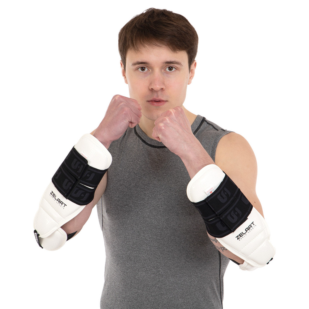 Защита предплечья и локтя для тхэквондо Zelart BO-0396 размер S-M белый Защита для боевых искусств Киев - изображение 1