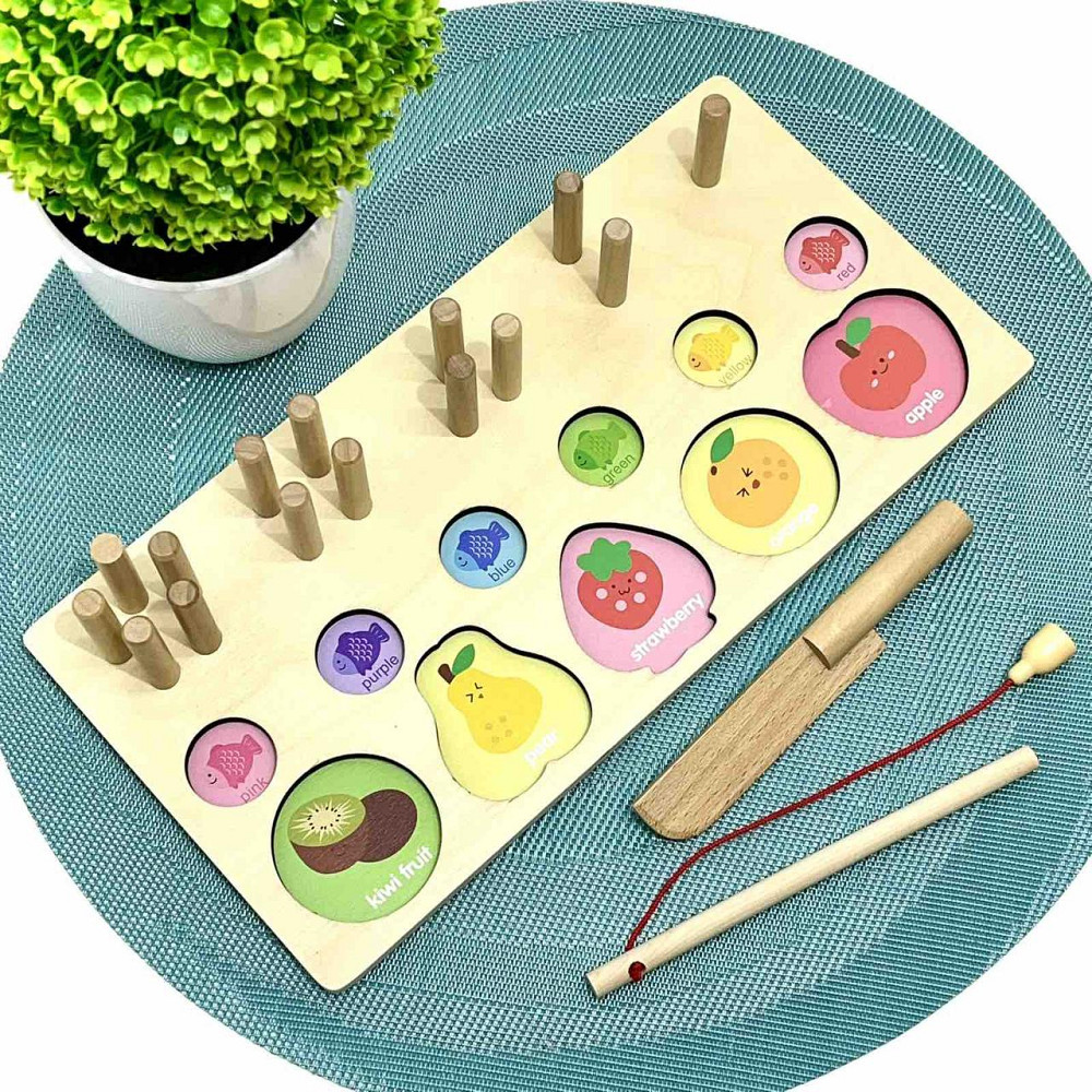 Дошка логічна WToys сортер геометричні фігури фрукти магнітна гра рибалка (68379) Чернігів - фото 9