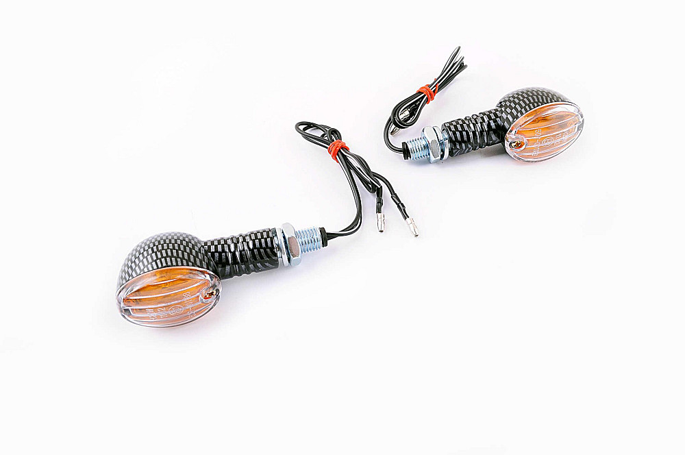 Повороти міні (пара) овальні (карбон, жовте скло) E-MARKED Київ - фото 1