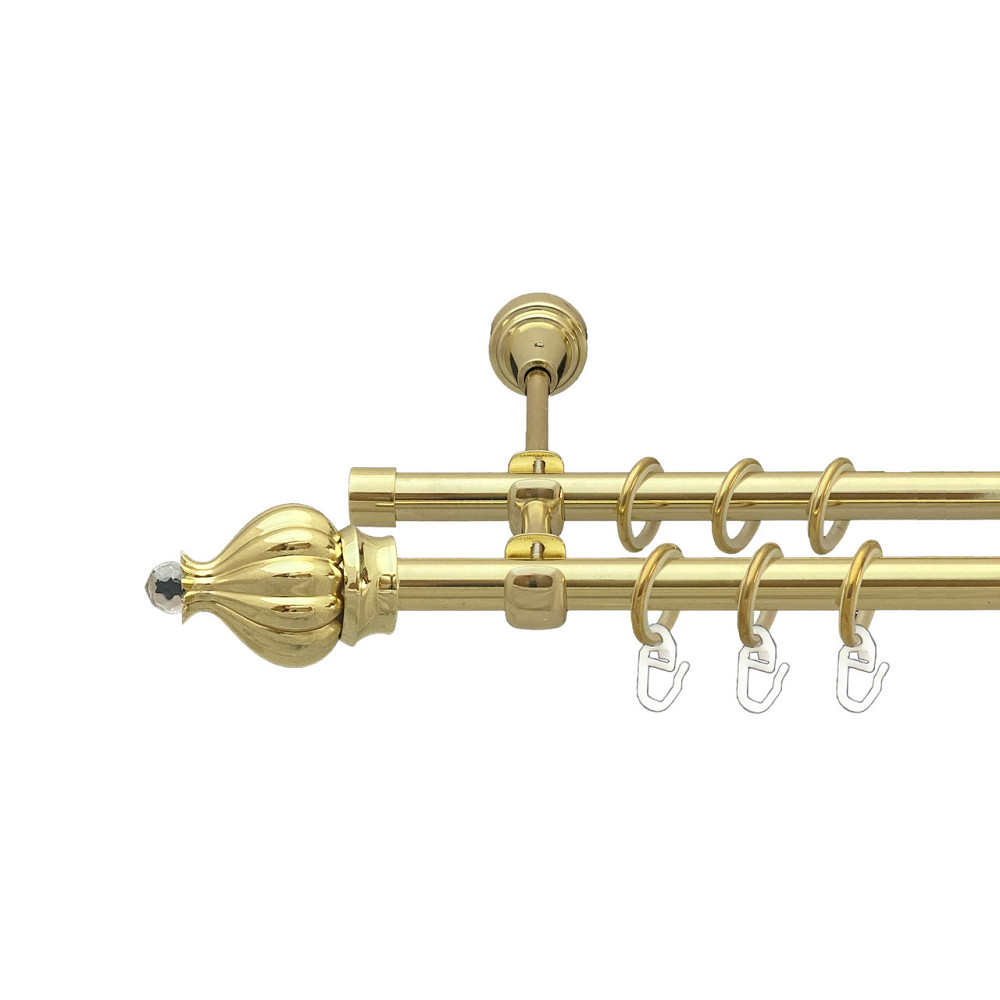 Карниз Orvit Таджа-Кристал металевий дворядний відкритий Золото 16\16 мм 300 см (00-00014286) Львів - фото 1