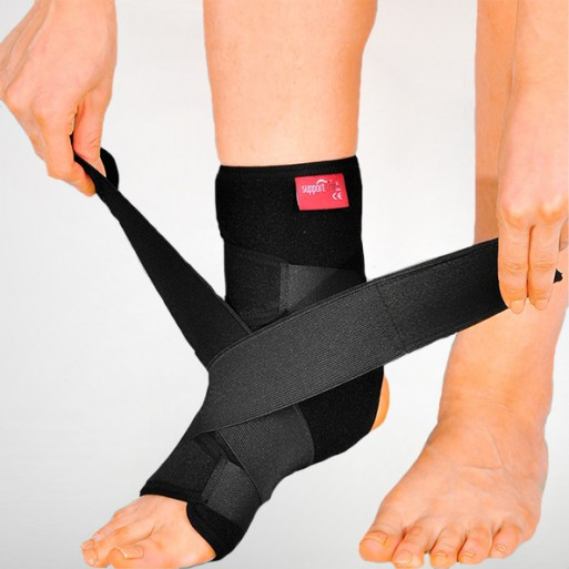 Бандаж неопреновий на голеностопний суглоб з силіконовими подушечками і фіксуючою стрічкою - Ersamed ERSA-213 Дніпро - фото 1