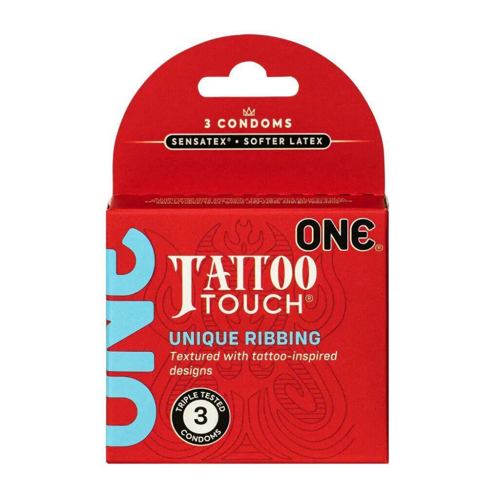 Презервативы ONE Tattoo Touch 3 шт, картонная коробка Sex Aura Киев - изображение 1