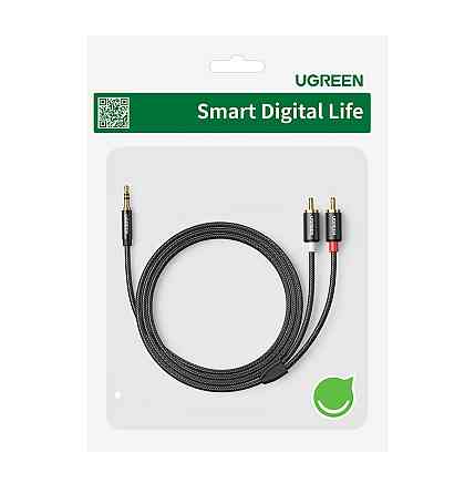Аудіокабель UGREEN AV116 3.5mm Male to 2RCA Male Cable 5m Black Киев