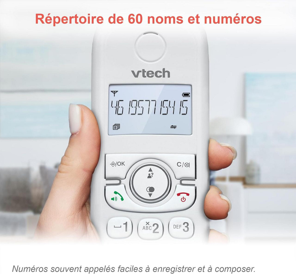 Телефон DECT VTech CS1551 білий 2 трубки з автовідповідачем 15 хв, блокування номерів, ID, гучний зв'язок, зарядка Київ - фото 8
