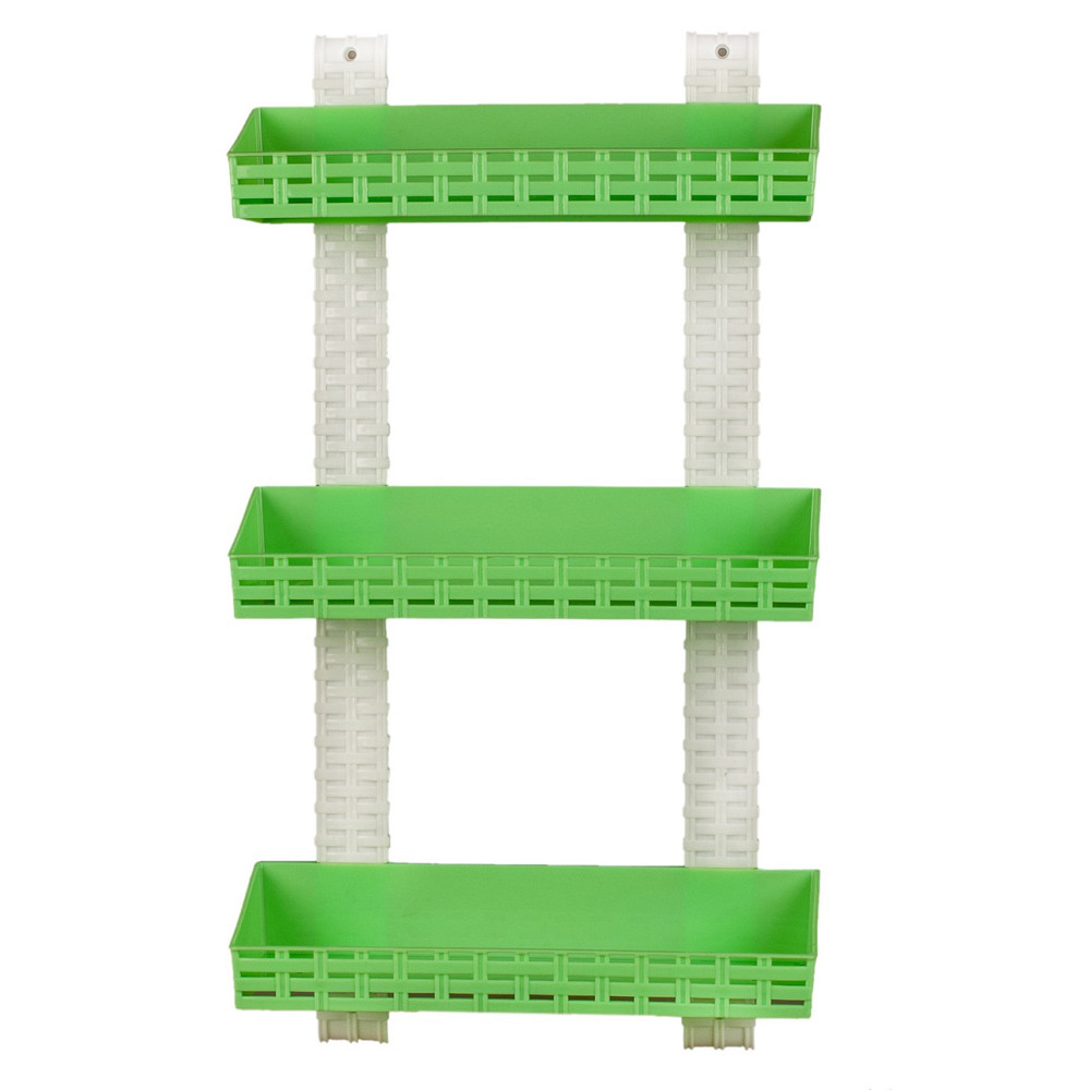 Полиця у ванну пряма "Ротанг" 3 яруси салатова 55х30 см R-Plastic Одеса - фото 1