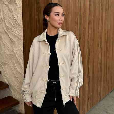 Унісекс оверсайз стильний бомбер із замші турецький замш Беж Одеса