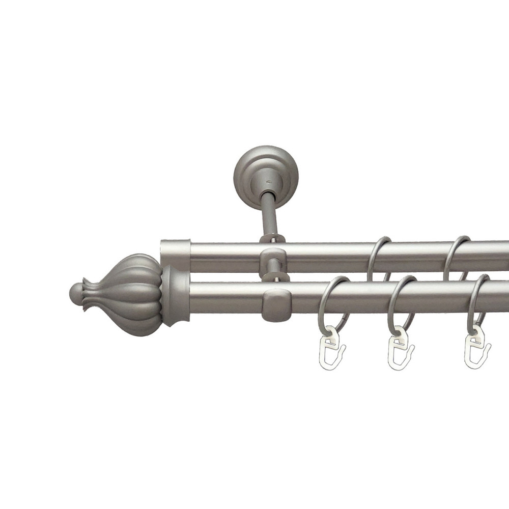 Карниз Orvit Таджа металевий дворядний відкритий Сатин 19\19 мм 240 см (6308124) Львов - изображение 1