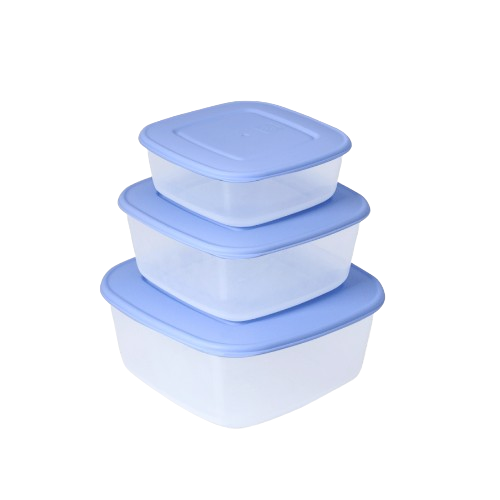 Набір контейнерів для харчових продуктів квадратний 3в1 прозорий/бузковий Алеана Житомир - изображение 1