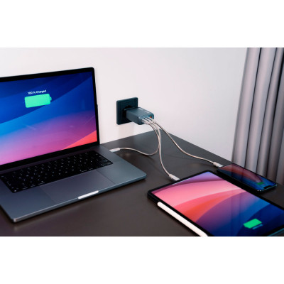 Зарядное устройство Verbatim GaN 100 W 4 ports (2xUSB-C-100 W,USB-C 65 W /USB-A -3.0) (32202) Винница - изображение 8