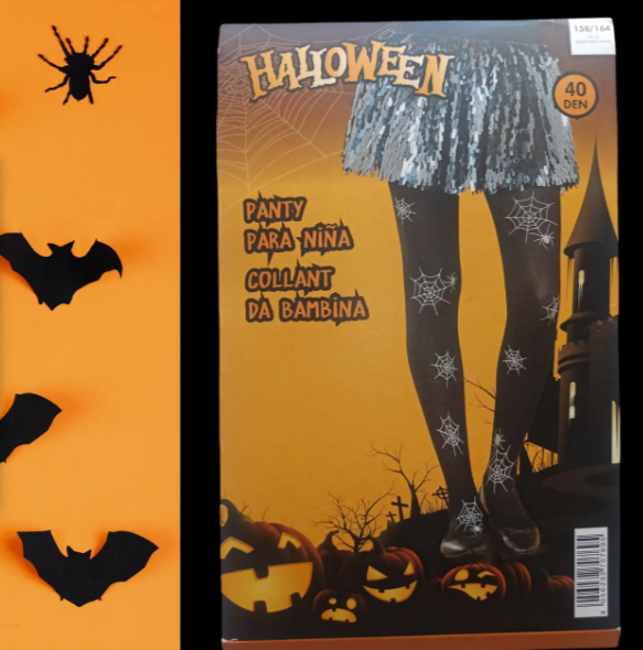Колготки Хелловін дитячі з павутинням 40 den чорний Київ - фото 1