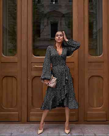 Женское романтическое летнее платье в горошек софт Одесса