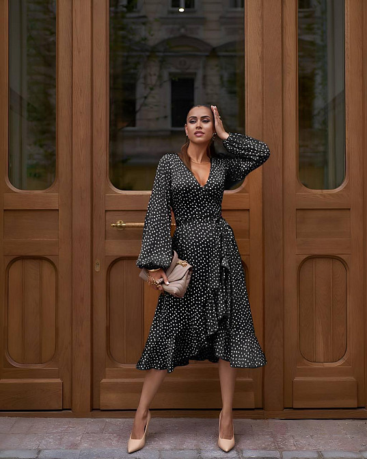 Женское романтическое летнее платье в горошек софт Одесса - изображение 2