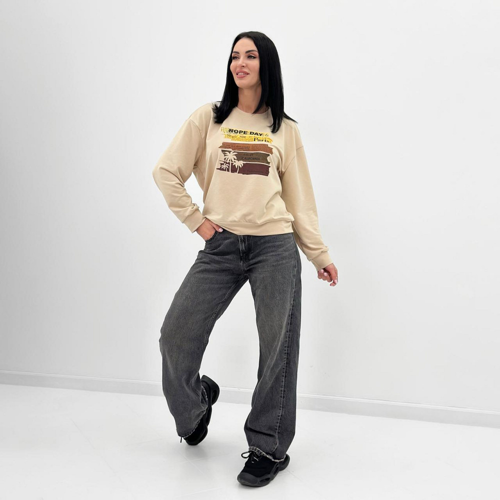 Демисезонный женский свитшот с принтом 