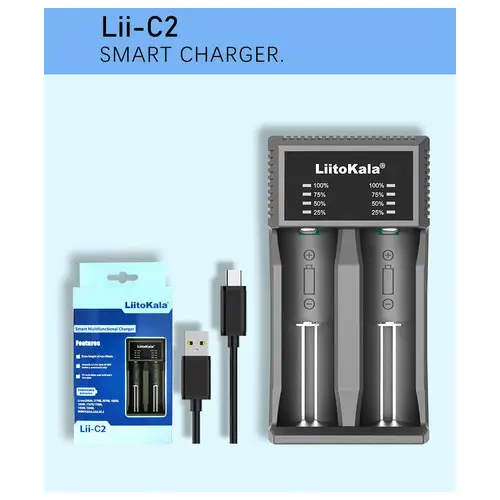 Портативное зарядное устройство Liitokala Lii-C2 для Li-ion/Ni-Mh/Ni-Cd аккумуляторов Киев - изображение 3