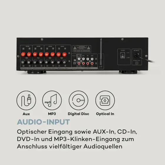 Auna AV2-CD508 Hi-Fi усилитель HiFi 600Вт макс AUX Bluetooth из Германии Днепр