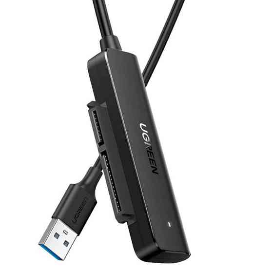 Кабель-адаптер Ugreen SATA-USB 3.0 для 2,5-дюймового SSD и жесткого диска 70609 (Черный 0.5 м) Николаев