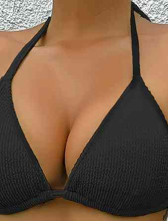 Купальник шторки женский батал раздельный с парео черный Киев