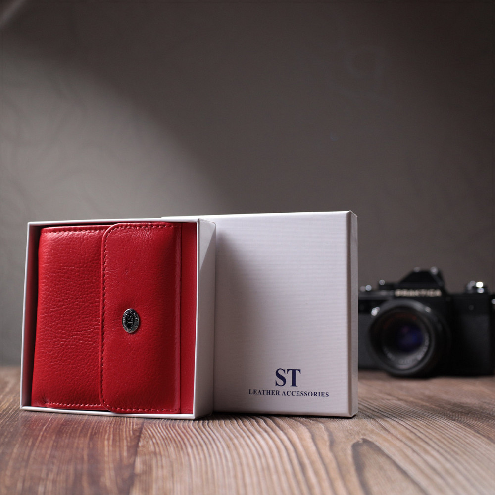 Зручне жіноче портмоне з натуральної шкіри ST Leather 22723 Червоний Київ - фото 1