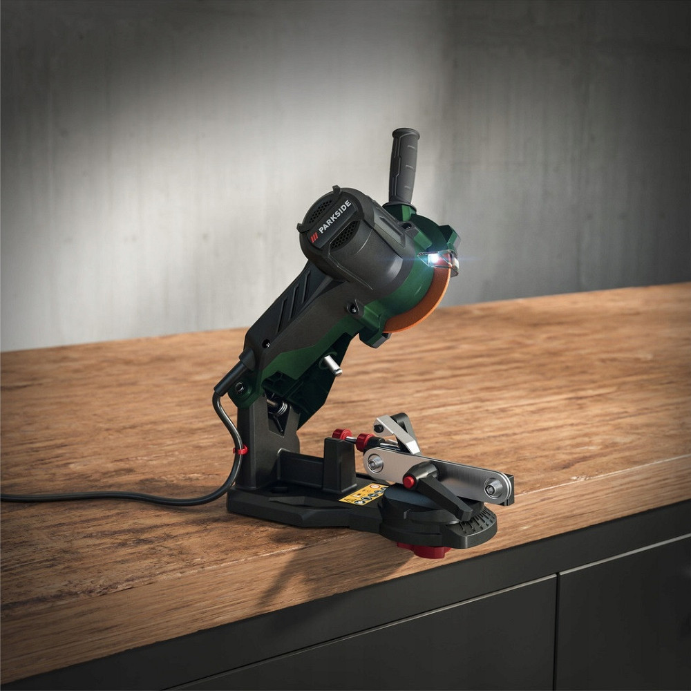Верстат для заточування всіх видів ланцюгів та пилок 85W 5000 об/хв з підсвічуванням Parkside (PEKSG 85 D4) Нововолинськ - фото 8