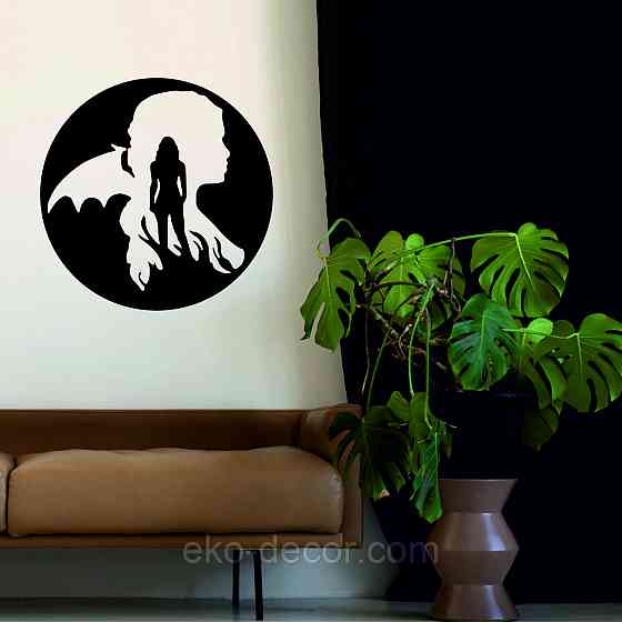 Декоративное настенное Панно «Ангел и Демон», Декор на стену 90*90 см, Черный Киев