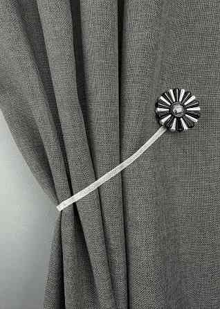 Магніти для штор і гардин Хризантема набір 2 шт Чорний з сріблястим (81-304) Київ