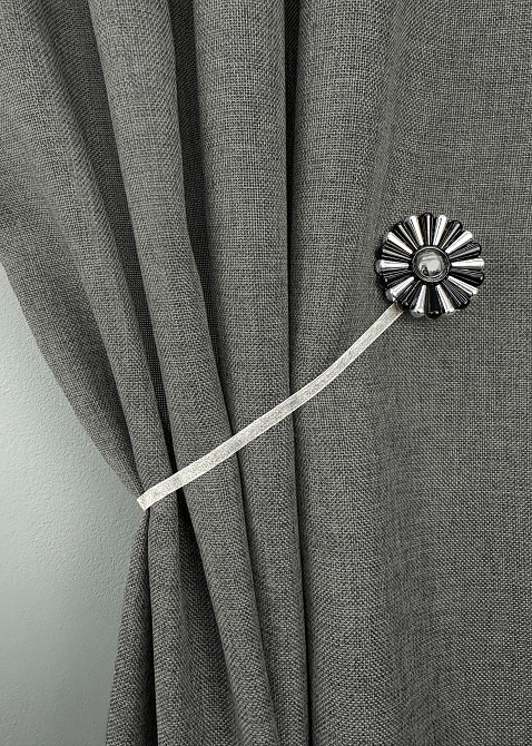 Магниты для штор и гардин Хризантема набор 2 шт Черный с серебристым (81-304) Киев - изображение 5